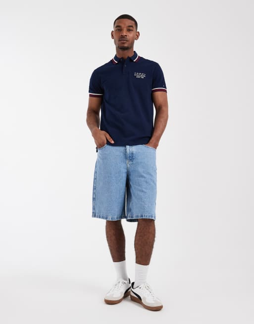 Tommy Hilfiger - Polo avec liserés au col et aux poignets - Bleu marine, 5 de 5