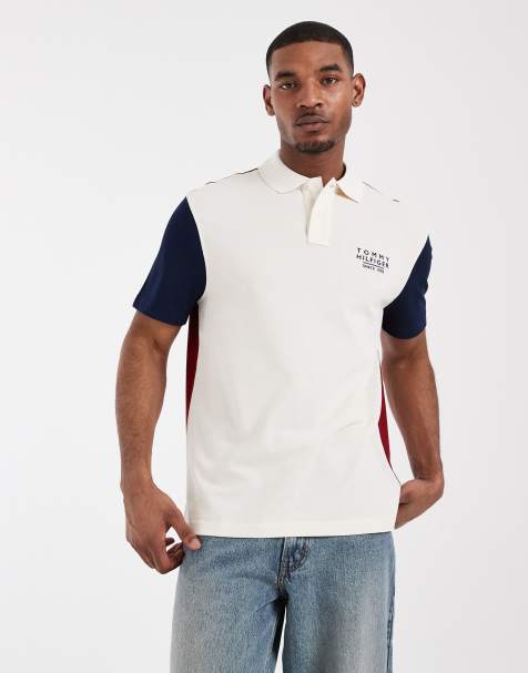 Tommy Hilfiger - Polo classique effet color block - Blanc/bleu marine - view 1