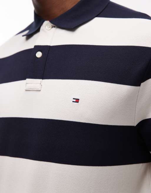 Tommy Hilfiger - Polo coupe classique à rayures - Blanc cassé et bleu marine, 2 de 4