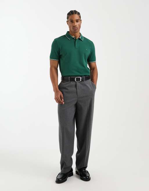 Tommy Hilfiger - Polo coupe classique en piqué avec col - Vert, 3 de 5