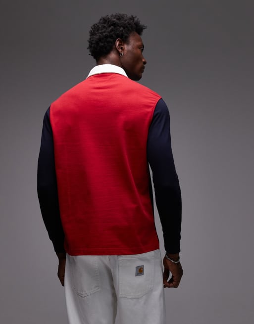 Tommy Hilfiger - Polo de rugby à manches longues avec logo écusson - Bleu marine , 3 de 5
