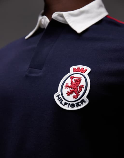 Tommy Hilfiger - Polo de rugby à manches longues avec logo écusson - Bleu marine , 5 de 5