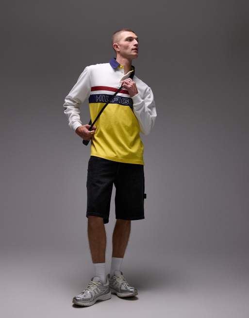 Tommy Hilfiger - Polo de rugby imprimé voile - Blanc et jaune, 2 de 4
