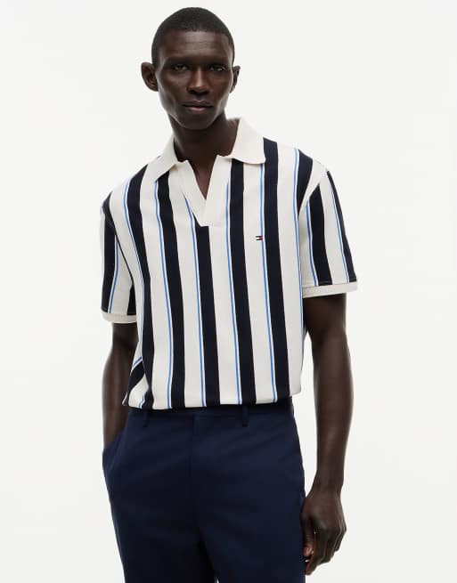 Tommy Hilfiger - Polo décontracté en crépon à rayures - Multicolore