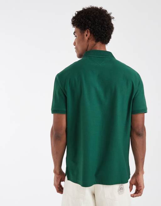 Tommy Hilfiger - Polo en crêpe à col V - Vert, 4 de 5