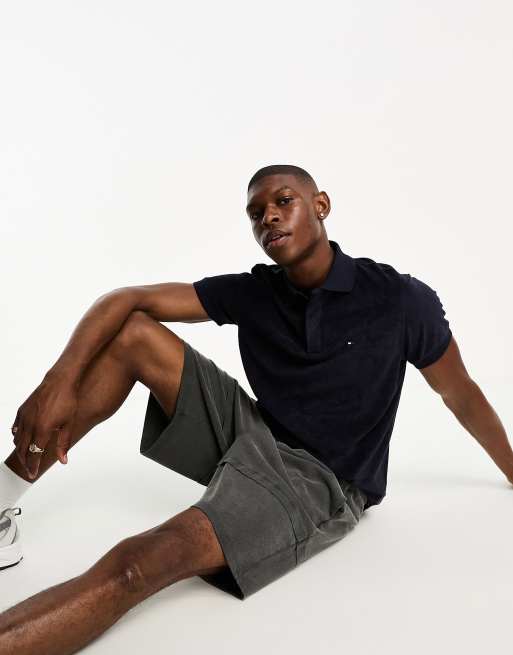 Tommy Hilfiger - Polo en tissu éponge - Noir