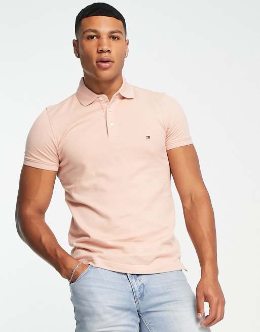 Pink tommy outlet polo