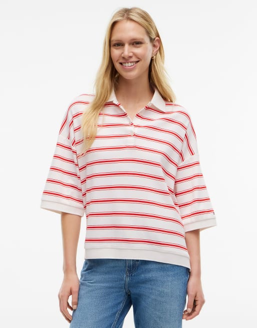 Tommy Hilfiger - Polo oversize à rayures - Rouge multicolore