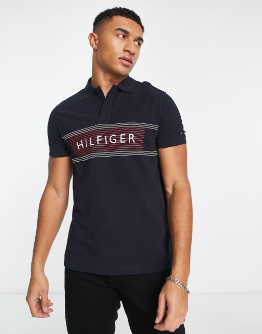 Polo de la marque Tommy Hilfiger de couleur Bleu Marine pour homme