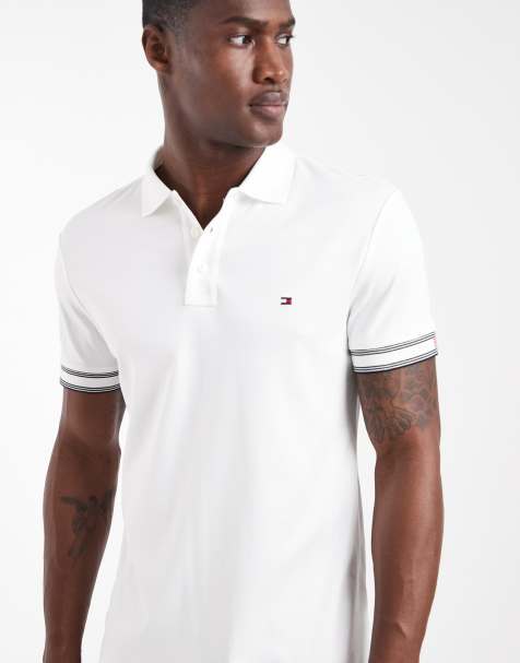 Tommy Hilfiger - Polo regular fit bianca con bordi elasticizzati - view 1