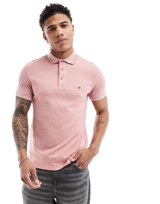 Tommy Hilfiger - Polo slim avec col - Marron clair