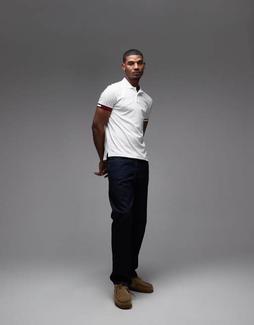 Tommy Hilfiger - Polo slim bianca con bordi elasticizzati, 2 di 5