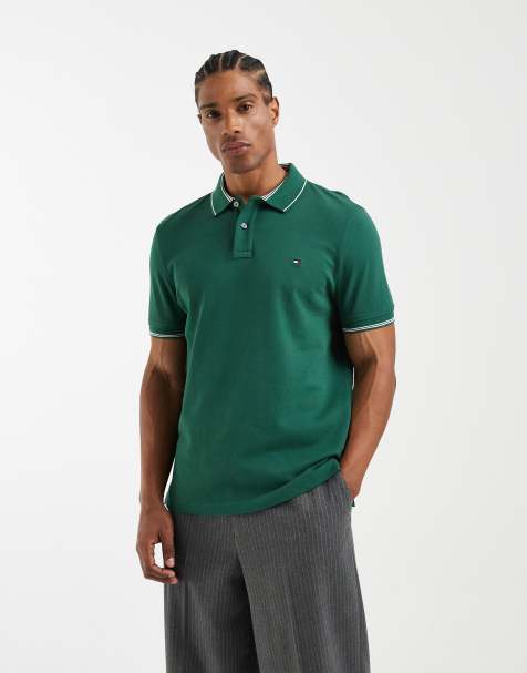 Tommy Hilfiger - Polo vestibilità classica verde con colletto in piqué - view 1