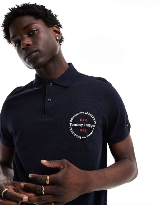Tommy Hilfiger – Polohemd in Dunkelblau mit normalem Schnitt