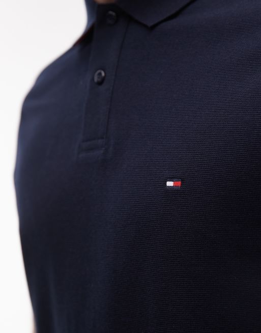 Tommy Hilfiger – Polohemd in Marineblau mit Kontrastkragen, 3 von 4