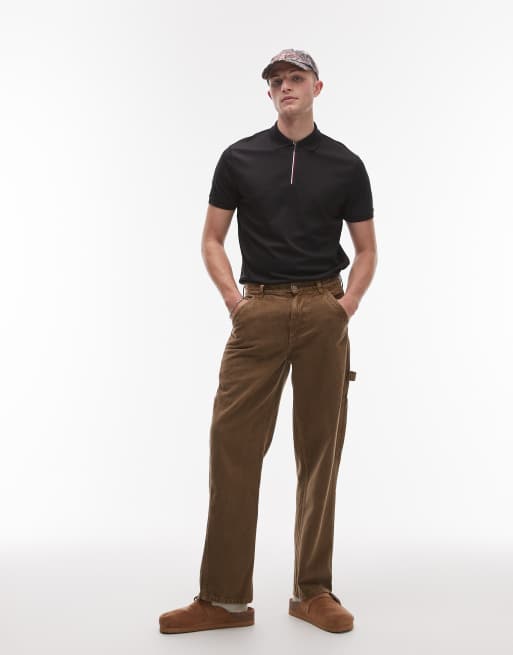 Tommy Hilfiger – Polohemd in Schwarz mit kurzem Reißverschluss, 2 von 4