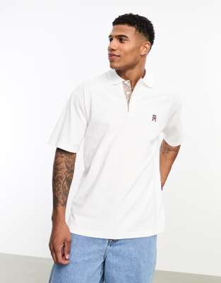 Tommy Hilfiger monogram polo shirt in white - ASOS Price Checker