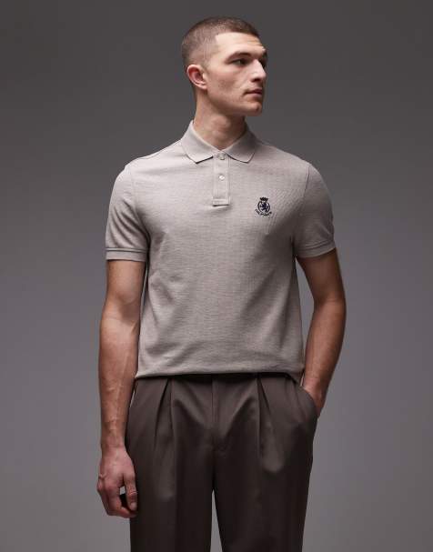 Tommy Hilfiger - Poloshirt met embleemlogo in beige - view 1