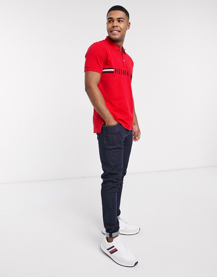 Tommy Hilfiger - Poloskjorte med stort logo-Rød