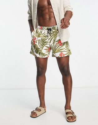 Tommy Hilfiger polyester medium length printed swim shorts - ASOS Price Checker