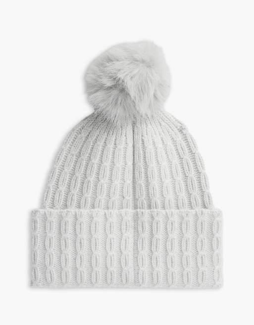 Tommy Hilfiger Pom pom beanie in light cast, 2 of 3