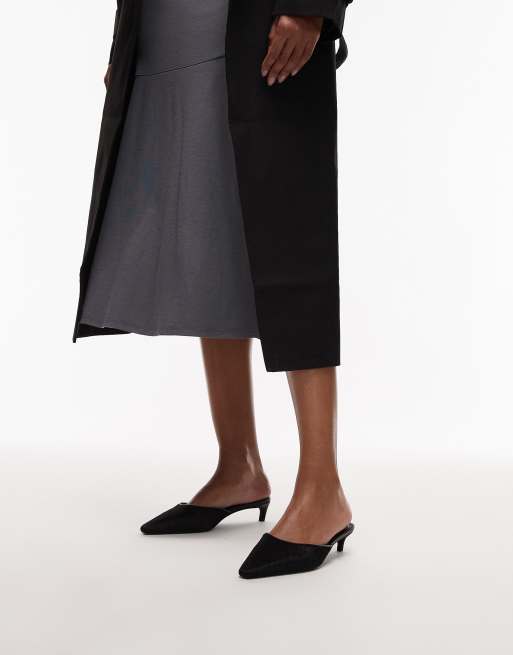 Tommy Hilfiger pony hair kitten heel mules in black, 4 of 4