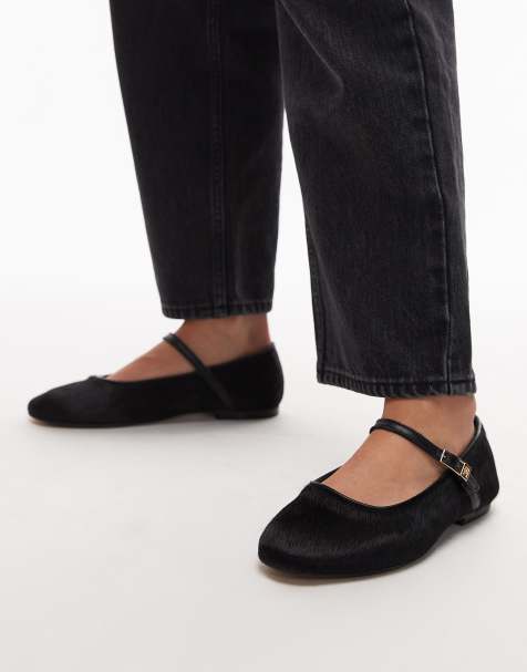 Tommy Hilfiger pony hair Mary Janes in black - view 1