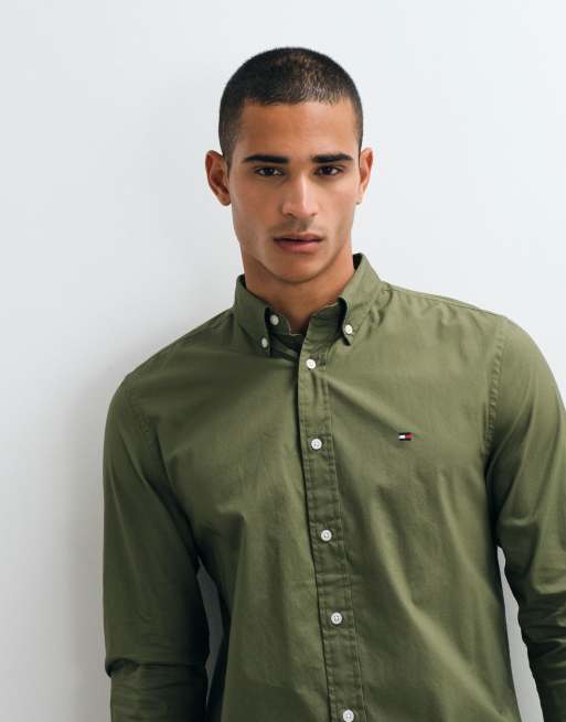 Tommy Hilfiger Popeline-Hemd in Khaki, 3 von 5
