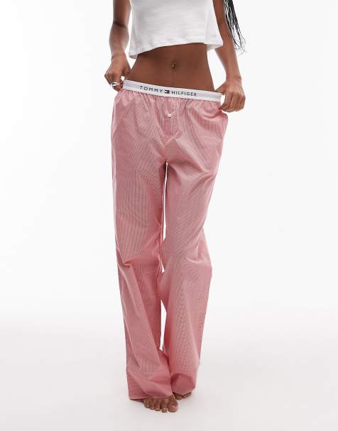 Tommy Hilfiger – Popeline-Pyjamahose in Rot gestreift - view 1