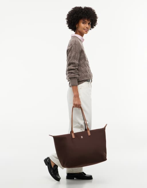 Tommy Hilfiger popette maxi toteväska i brun, 3 av 4