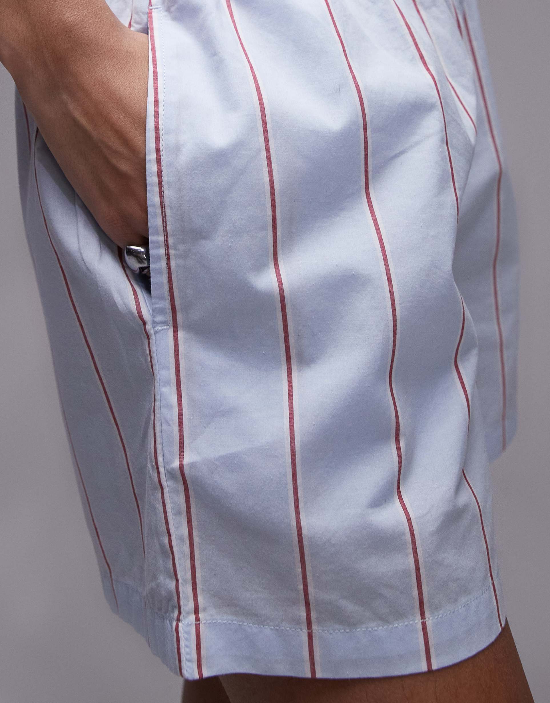 tommy hilfiger poplin boxer shorts in blue stripe
