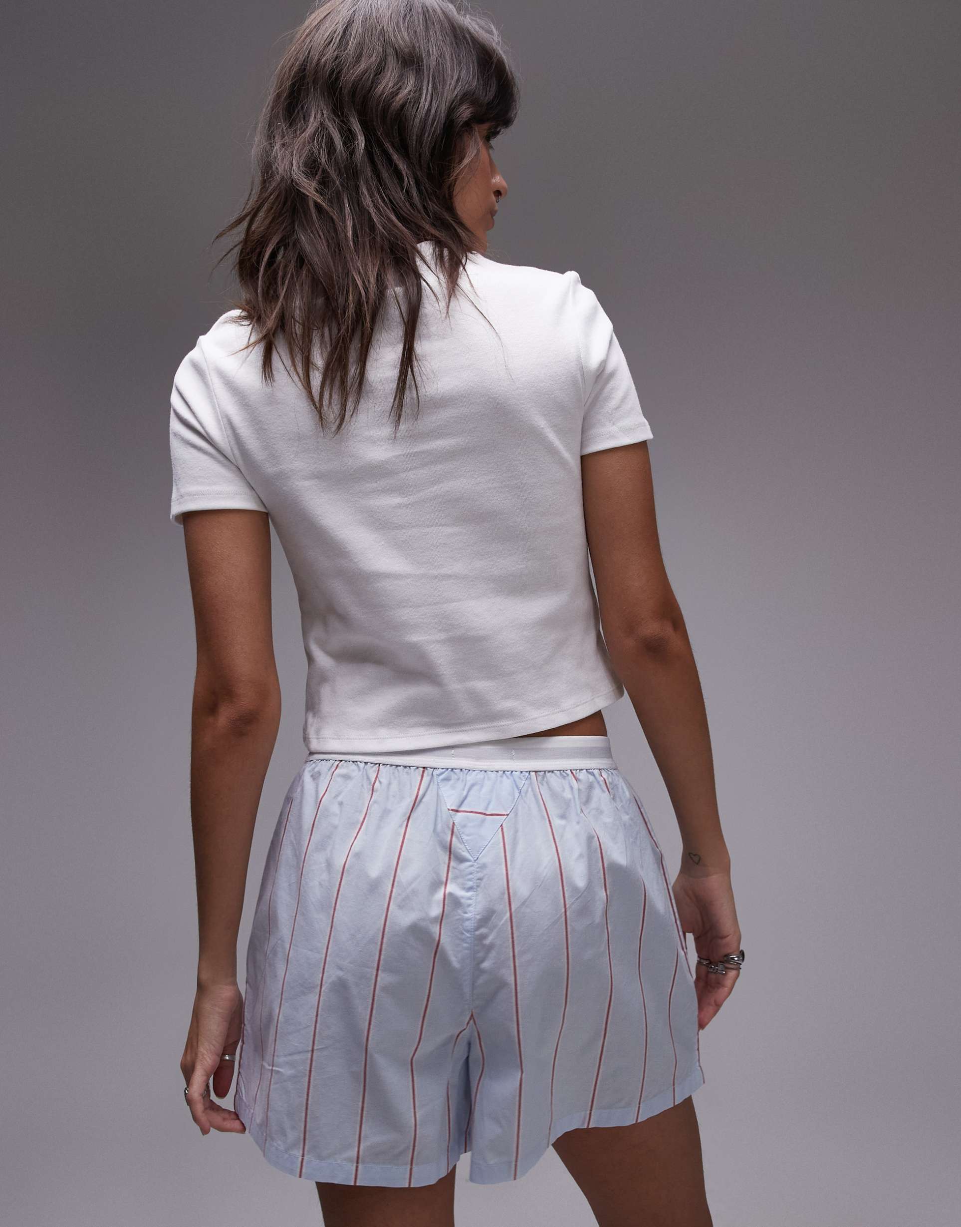 tommy hilfiger poplin boxer shorts in blue stripe