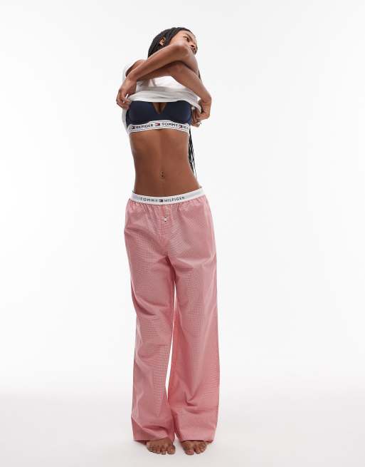 Tommy Hilfiger poplin pajama pants in red stripe, 3 of 4