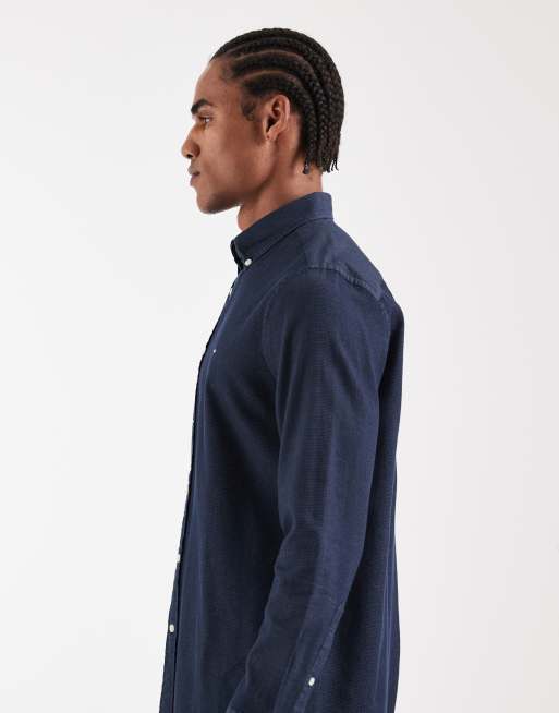 Tommy Hilfiger poplin regular fit shirt in charcoal, 4 of 5