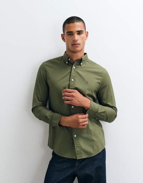 Tommy Hilfiger poplin shirt in khaki - view 1