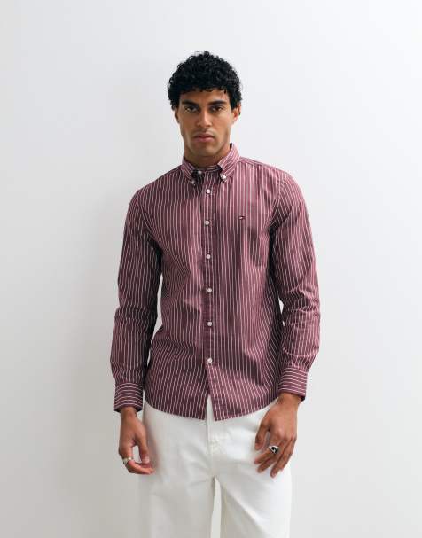 Tommy Hilfiger poplin shirt in red stripe - view 1