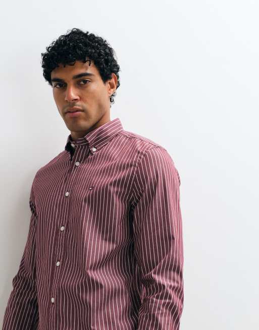 Tommy Hilfiger poplin shirt in red stripe, 4 of 5