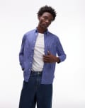 [Tommy Hilfiger] Tommy Hilfiger poplin stripe shirt in blue XS MBLUE
