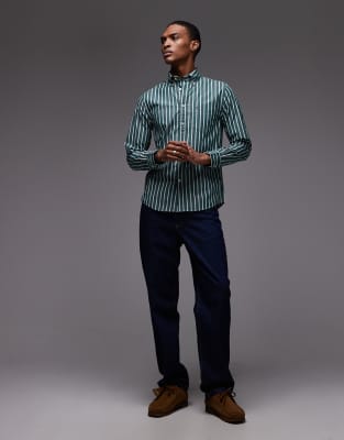 Tommy Hilfiger Poplin Stripe Shirt In Green