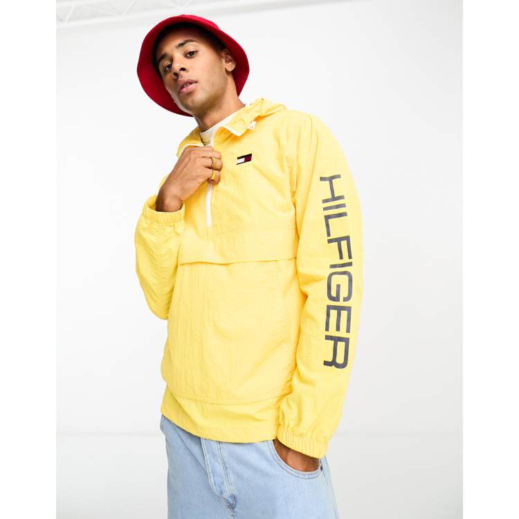 Tommy jeans yellow on sale padded popover jacket