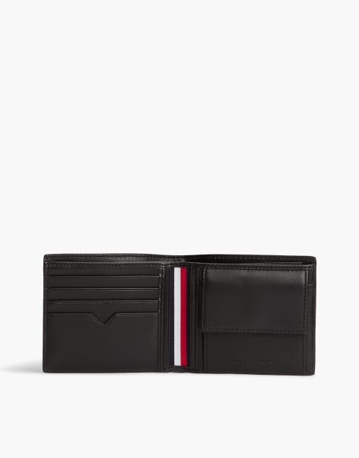 Tommy Hilfiger porte-cartes et porte-monnaie perforé en cuir noir, 4 de 4