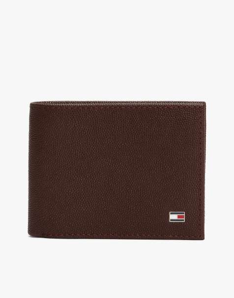 Tommy Hilfiger - Portefeuille deux volets en cuir avec logo drapeau en émail - Noir - view 1