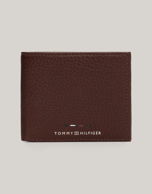 Tommy Hilfiger - Portefeuille en cuir de qualité supérieure - Rouge marron