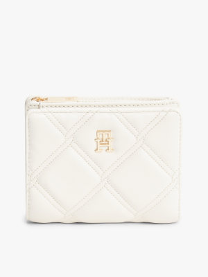 Portefeuille matelassé à deux volets avec monogramme TH - Beige-Neutral One Size