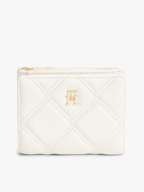 Tommy Hilfiger - Portefeuille matelassé à deux volets avec monogramme TH - Beige - view 1