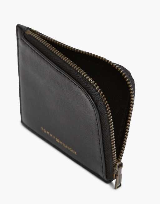 Tommy Hilfiger portefeuille zippé en cuir noir casual, 3 de 4