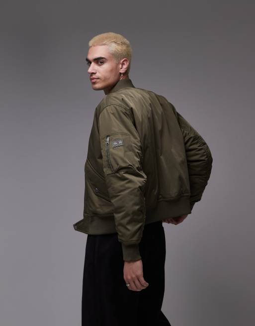 Tommy Hilfiger premium bomber jacket in army green , 4 of 4