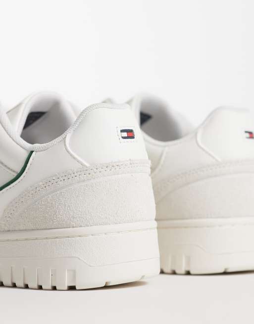 Tommy Hilfiger - Premium - Ecrufarvede basket-sneakers i læder og ruskind, 2 af 5