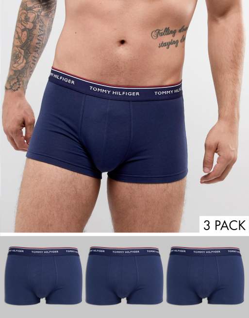 Buy Tommy Hilfiger Blue Signature Cotton Essentials Trunks 3 Pack from Next  Poland