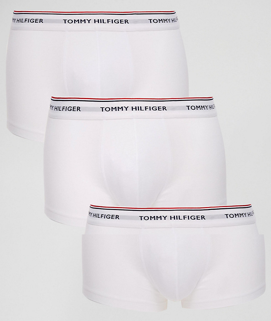 Tommy Hilfiger premium essential low rise stretch trunks in 3 pack-White
